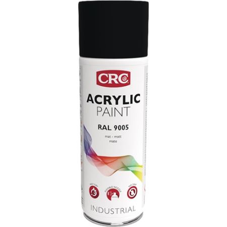 Kleurbeschermende lakspray ACRYLIC PAINT diepzwart mat RAL 9005 400 ml 400 ml spuitbus CRC | IP.4000349217