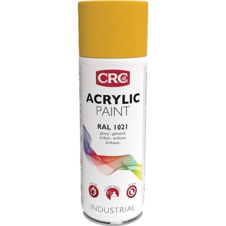 Kleurbeschermende lakspray ACRYLIC PAINT raapgeel glänzend RAL 1021 400 ml 400 ml spuitbus CRC | IP.4000349212
