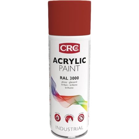 Kleurbeschermende lakspray ACRYLIC PAINT vuurrood glänzend RAL 3000 400 ml 400 ml spuitbus CRC | IP.4000349213