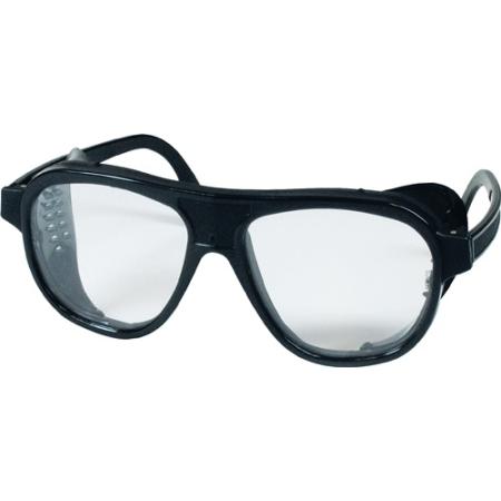 Veiligheidsbril EN 166 beugel zwart, ring helder nylon, kunststof SCHMERLER | IP.4000370013