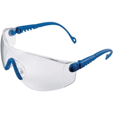 Veiligheidsbril Op-Tema EN 166-1FT beugel blauw, ring helder polycarbonaat HONEYWELL | IP.4000370041