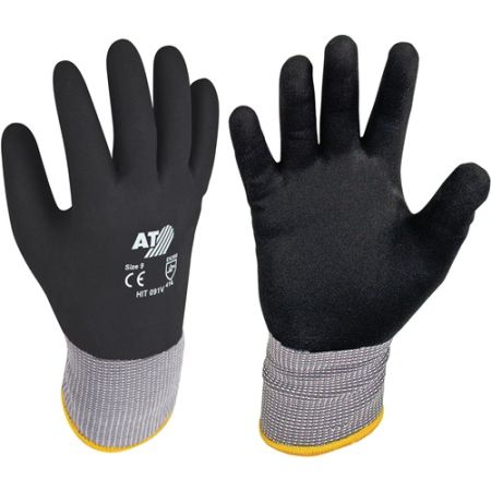 Handschoen Hit Flex V maat 9 zwart/grijs 98 % polyamide/2 % elastan met nitrilsch EN 388 PSA-categorie II ASATEX | IP.4000371035