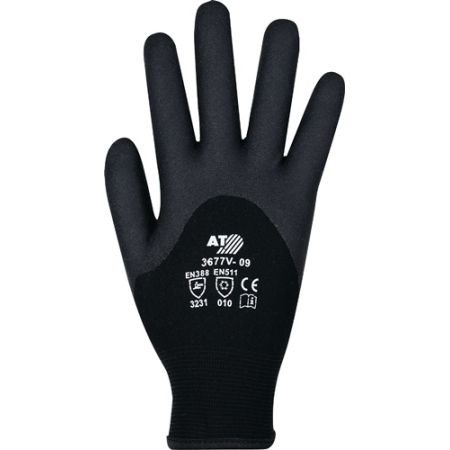 Koudebestendige handschoen maat 9 zwart EN 388, EN 511 PSA-categorie II terry-lussen ASATEX | IP.4000371081
