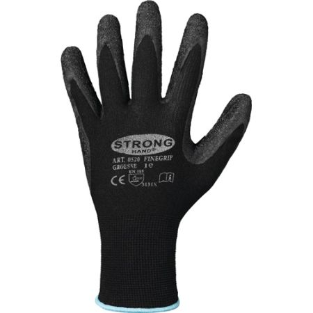 Handschoen Finegrip maat 11 zwart EN 388 PSA-categorie II nylon met krimp-latex STRONGHAND | IP.8000140718