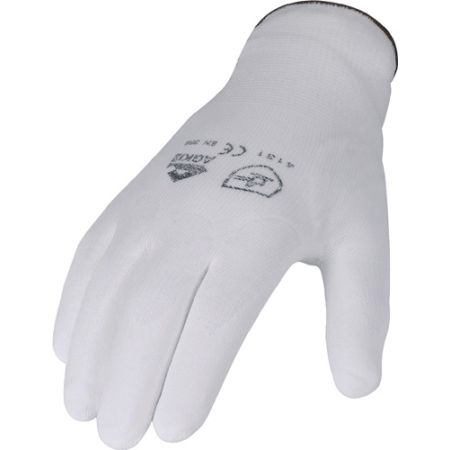 Handschoen maat 10 wit EN 388 PSA-categorie II nylon met polyurethaan ASATEX | IP.4000371249