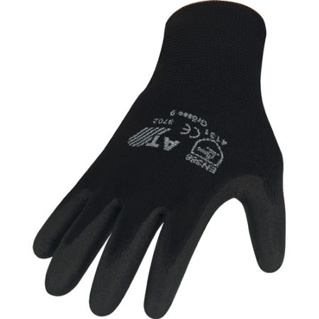 Handschoen maat 10 zwart EN 388 PSA-categorie II nylon met polyurethaan ASATEX | IP.4000371259