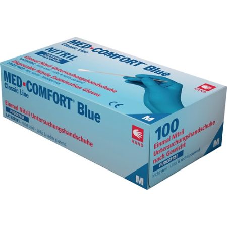 Wegwerphandschoen Med Comfort Blue maat XL blauw nitril EN 374, EN 455 PSA-categorie III 100 stuks / box AMPRI | IP.4000371517