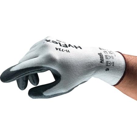 Snijbestendige handschoen HyFlex® 11-724 maat 9 wit/grijs EN 388 PSA-categorie II drager m.Intercept-technisch garen m.PU 12 paar ANSELL | IP.4000371569
