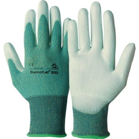 Snijbestendige handschoen DumoCut 655 maat 10 groen-blauw/wit EN 388 PSA-categorie II polyamide-vezel-tricot m.polyurethaan 10 paar HONEYWELL | IP.4000371792