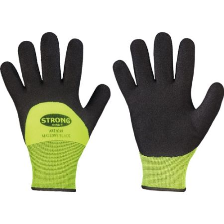 Koudebestendige handschoen Mallory/Black maat 11 zwart/geel EN 388, EN 511 PSA-categorie II 100% nylon (buiten) met nitril STRONGHAND | IP.4000371921