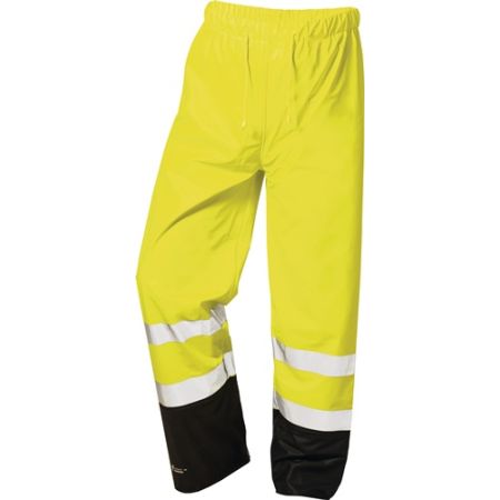 Veiligheidsregenbroek Dirk maat M geel/zwart PU op polyester-steunweefsel NORWAY | IP.4000380195