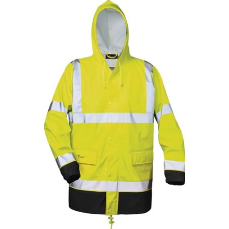 Veiligheids-PU-regenjack Manfred maat XXL geel/zwart PU op PES-steunweefsel NORWAY | IP.4000380193
