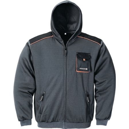 Herensweater maat M donkergrijs/zwart/oranje 100 % PES TERRATREND | IP.4000381157