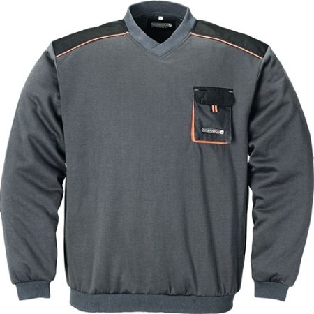 Pullover maat M donkergrijs/zwart/oranje 100 % PES TERRATREND | IP.4000381164
