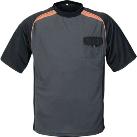 T-shirt maat L donkergrijs/zwart/oranje 100 % PES TERRATREND | IP.4000381172