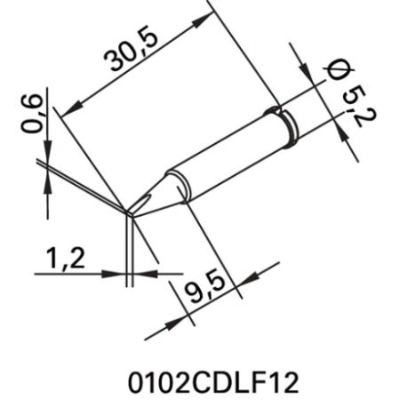 Soldeertip serie 102 beitelvormig breedte 1,2 mm 0102 CDLF12/SB ERSA | IP.4000872576