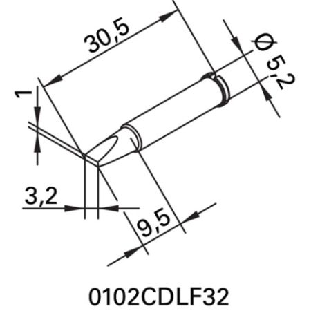 Soldeertip serie 102 beitelvormig breedte 3,2 mm 0102 CDLF32/SB ERSA | IP.4000872578