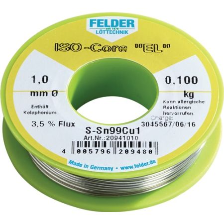 Soldeerdraad ISO-Core® EL 1 mm 100 g S-Sn99Cu1 FELDER | IP.4000872788