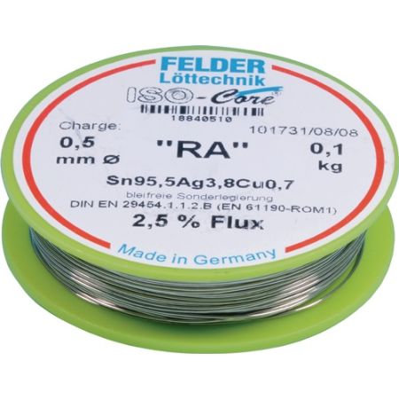 Soldeerdraad ISO-Core® RA 0,5 mm 100 g Sn95,5Ag3,8Cu0,7 FELDER | IP.4000872790