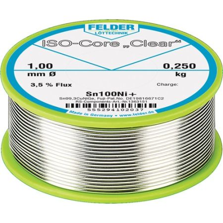Soldeerdraad ISO-Core® Clear 1 mm 100 g Sn100Ni+ FELDER | IP.4000872820