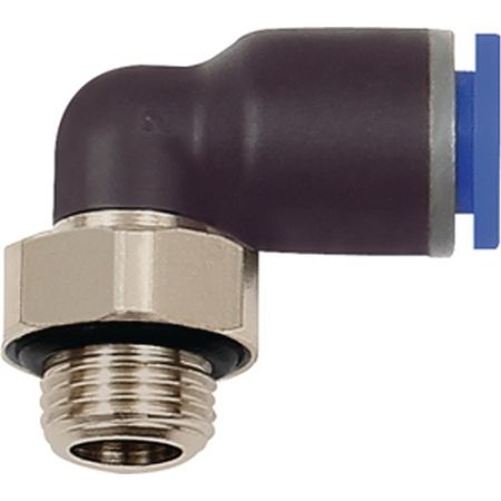L-steekschroefkoppeling blauwe serie buitenschroefdraad G 3/8 inch SW 20 mm met O-ring, draaibaar cilindrisch 10 mm RIEGLER | IP.4588881562