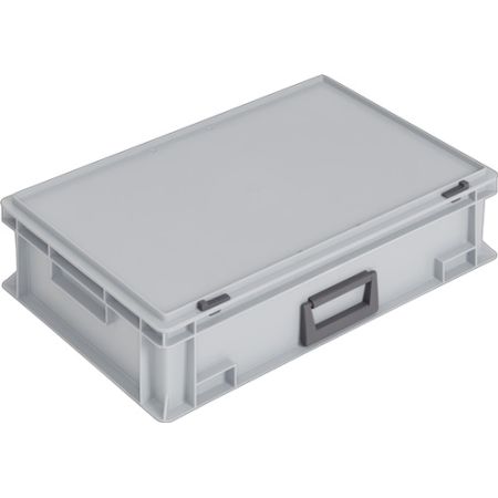 Kunststof koffer L600xB400xH163 mm PP 1 greep schuifsluiting grijs 33 l  LOCKWEILER | IP.9000447883