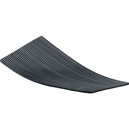 Uitgesn. rubberen mat met fijne ribbels breedte 1 m lengte 0,5 m dikte 3 mm zwart wiel | IP.9000452306