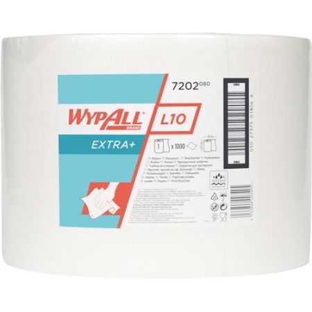 Poetsdoek WYPALL L10 EXTRA 7202 L380xB235ca. mm wit 1 laags, geperforeerd WYPALL | IP.9000469635