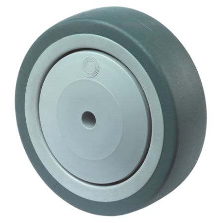 Reserve-wiel wiel-d. 80 mm draagvermogen 80 kg rubber grijs as-d. 8 mm naaflengte 37 mm BS ROLLEN | IP.3000275302