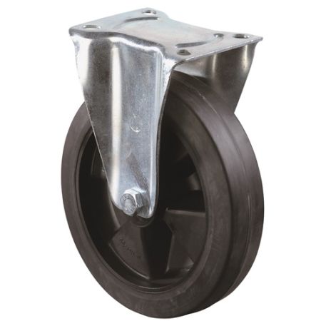 Bokwiel B60 wiel-d. 125 mm draagvermogen 150 kg volledig van rubber plaat L115xB85 mm BS ROLLEN | IP.3000275461