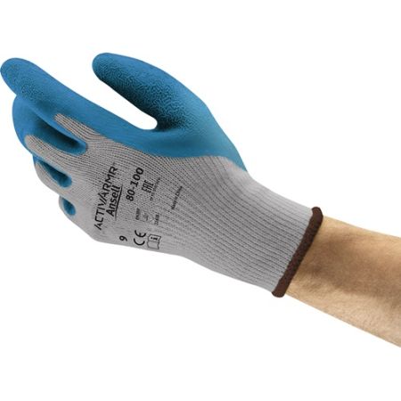 Handschoen ActivArmr® 80-100 maat 10 blauw/grijs EN 388 PSA-categorie II polyester/katoen ANSELL | IP.4000371353