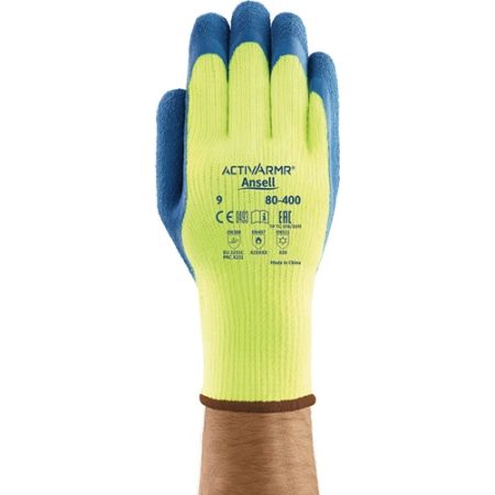 Koudebestendige handschoen ActivArmr® 80-400 maat 9 geel/blauw EN 388, EN 511, EN 407 acryl met natuurrubber-latex ANSELL | IP.4000371419