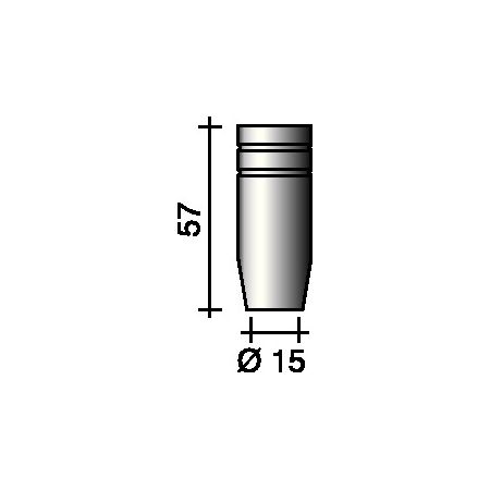 Gassproeier conisch 15 mm passend voor ERGOPLUS 25 TRAFIMET | IP.1000152055