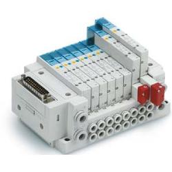 SS5Y3-10, 3000-serie verdeler, D-sub-connector, platte lintkabel, pc-bedradingssysteem (IP40), zijpoort