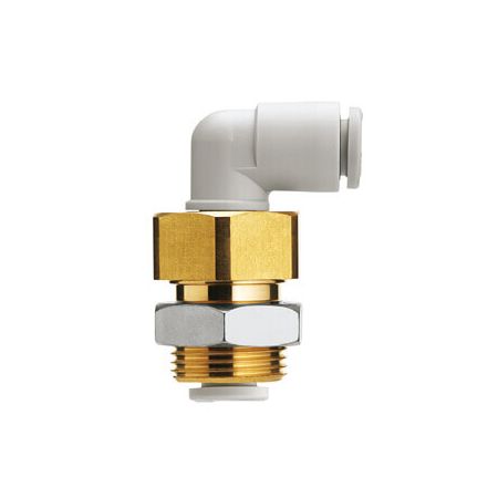 SMC - Witte One-Touch-Koppeling - Haakse Schotdoorvoerkoppeling | KQ2LE06-00A