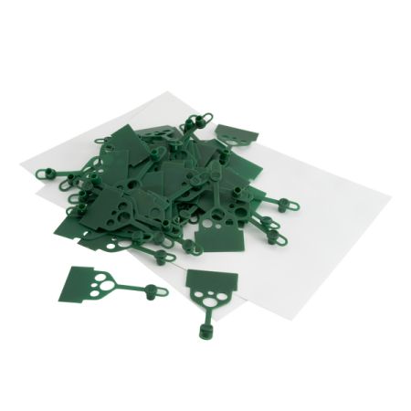 SKF - Kit of 50 green cap and tags + 2, 120ml  printable stickers sheets - TLAC 50/G